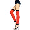 Leggings Music Legs rdeči in črni z udobnim prileganjem