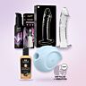 Premium komplet zanjo s stimulatorjem Satisfyer in steklenim dildom