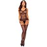 Bodystocking PASSION Black Floral