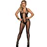 Bodystocking SUBBLIME z odprtim hrbtom in križnimi detajli