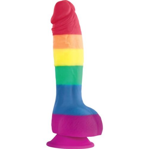 Dildo PRIDE LGBT 15 cm z ventuzo in mehko teksturo
