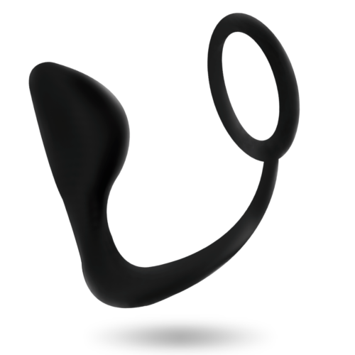 Analni plug ADDICTED TOYS s črnim obročem za penis