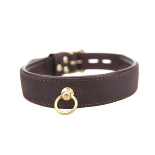 Ovratnik Bound Nubuck Leather Choker z O-obročem