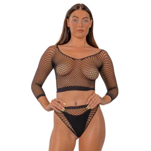 Komplet perilo Lace by LJ Fence Net Crop Top in Hlačke
