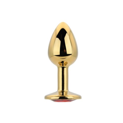 Butt Plug Toosh Metal Small Stone Rojo