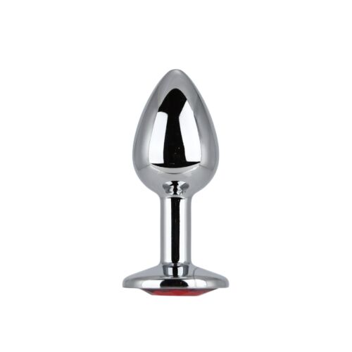 Butt Plug Toosh Metal Small Stone Rojo