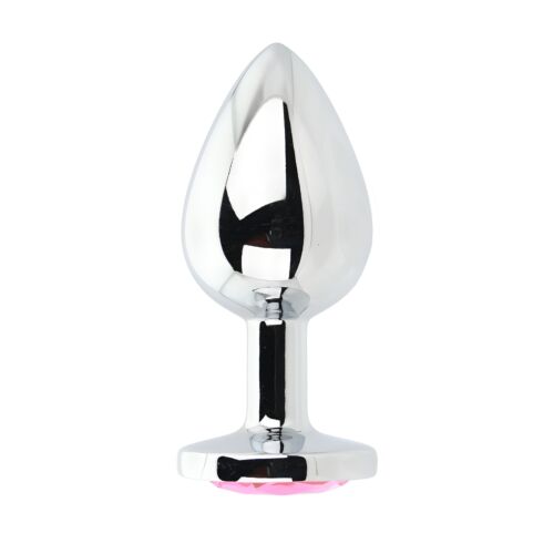 Toosh Metal Butt Plug Large Stone z draguljem Rosa