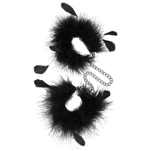 Lisice S Pleasures Feather Cuffs z mehkimi peresi