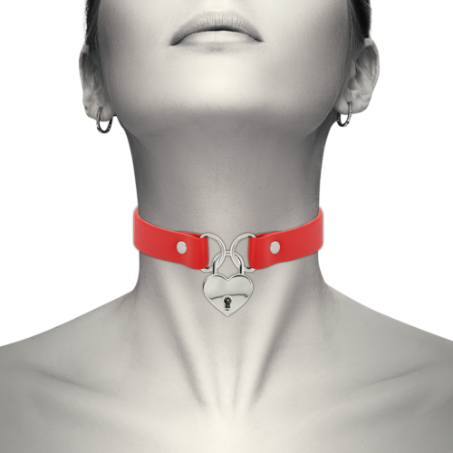 Ovratnica Bondage Coquette Chic Desire z dodatkom srca in ključa