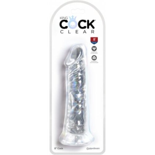Dildo King Cock Clear 19.7 cm z realistično zasnovo