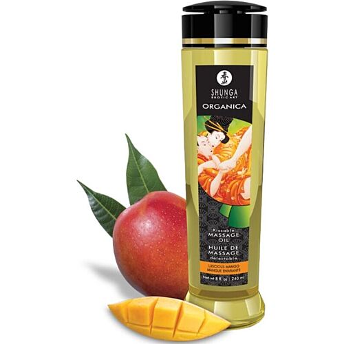 Olje za masažo Shunga Mango 240 ml brez maščobnih ostankov