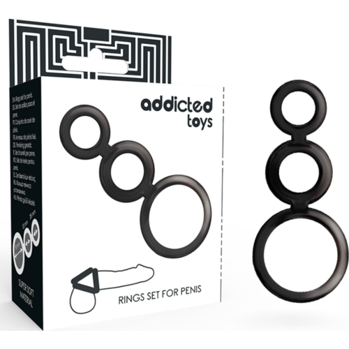 Obroč ADDICTED TOYS Set Ahumado z 3 velikostmi