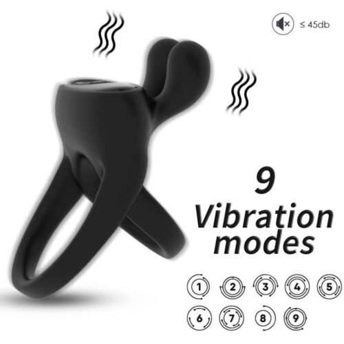 Vibracijski obroč ARMONY - RING VIBRATOR RABBIT BLACK