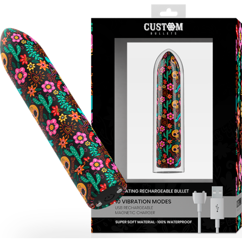 Vibrator Custom Bullets Skull z 10 načini vibracije