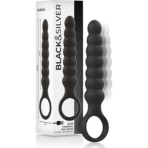 Analni vibrator Black&Silver Bob z močnimi vibracijami