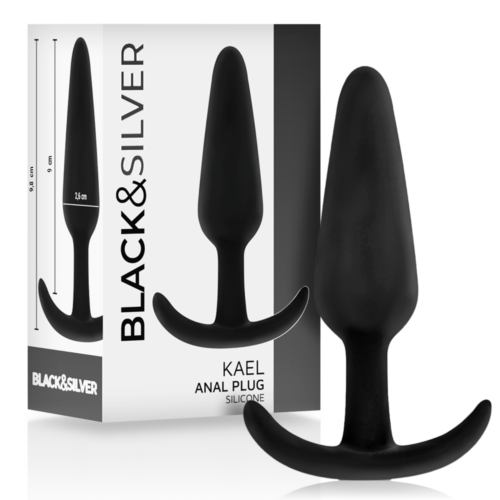 Analni plug BLACK&SILVER KAEL s sredinsko držalo