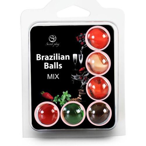 Kroglice Lubrikant SECRETPLAY 6 Hot Balls z okusom sadja