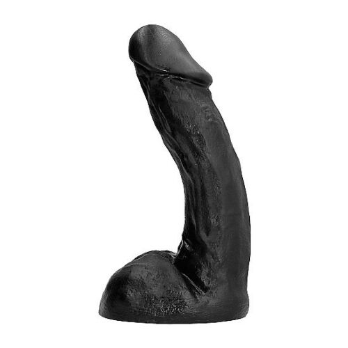 Dildo All Black 28 cm z večjim nagibom za G točko