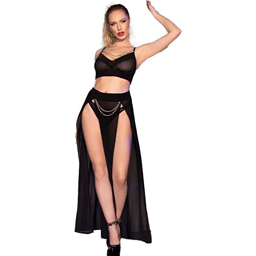 Črn erotični komplet CHILIROSE SETS CR 4672 S