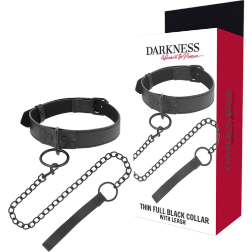 Ovratnica DARKNESS BONDAGE z močnim verigo