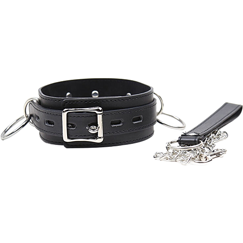 Ovratnik OHMAMA FETISH z verigo in obroči