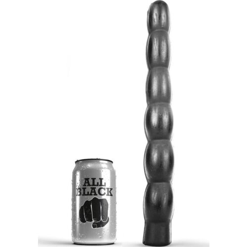 Dildo ALL BLACK 32 CM z valovito površino