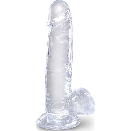 Dildo King Cock Clear 15,2 cm s prisotnostjo ventoze