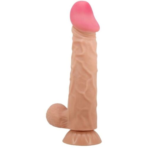 Realistični dildo Pretty Love Sliding Skin z drsečo kožo in priseskom 24 cm
