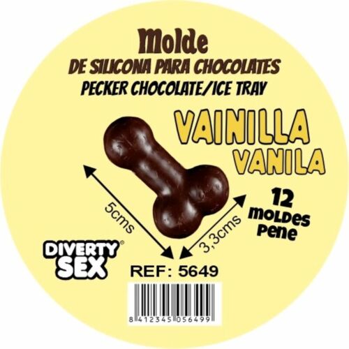 Mold za čokolado Diablo Picante s 12 oblikami penisa