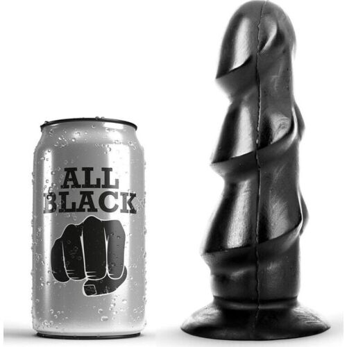 Dildo All Black 17 cm z realističnimi volumni
