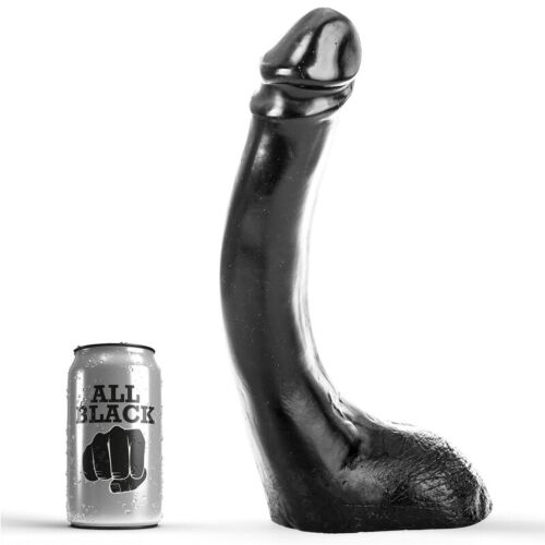Dildo ALL BLACK 29 cm z realističnim oblikovanjem