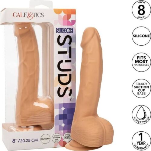 Dildo CALEXOTICS Silicone Studs 20.32 cm z resničnim dizajnom