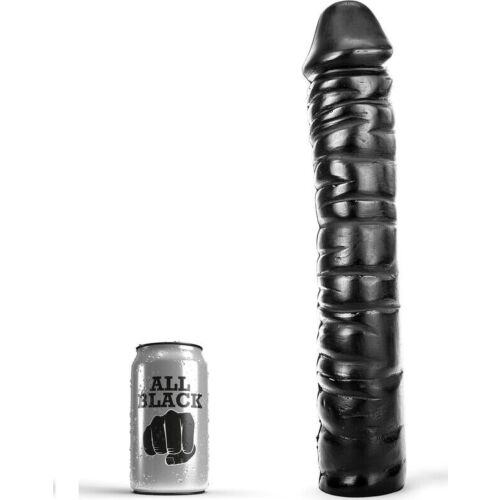 Dildo ALL BLACK 38 cm za intenzivno stimulacijo