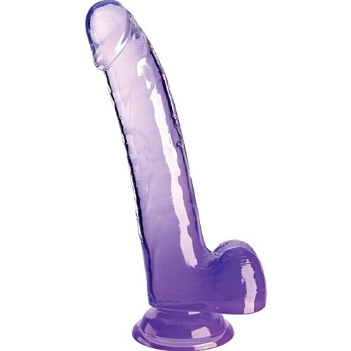 Dildo King Cock Clear 20.3 cm z testisom in sesalno bazo
