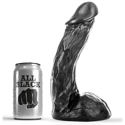 Dildo All Black Loviux 23 cm s prilagodljivim telesom