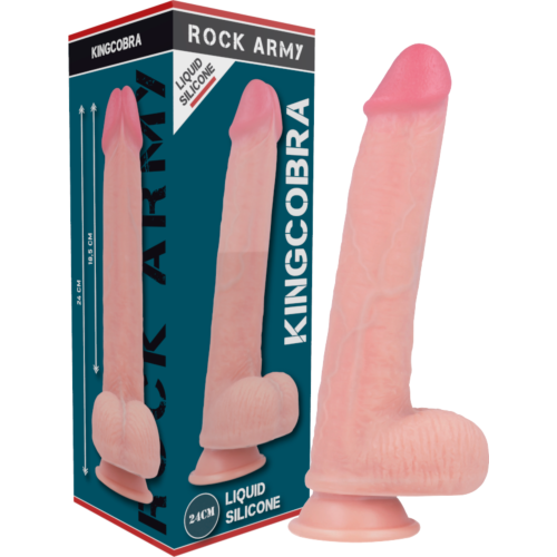 Dildo Rock Army Kingcobra 24 cm z vakuumsko bazo