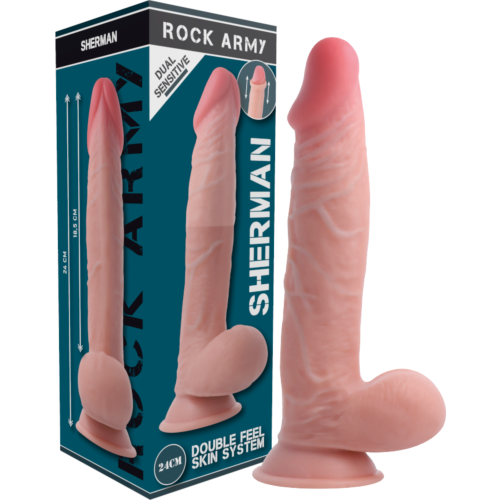 Dildo Rock Army Sherman 24 cm z dvojno gostoto