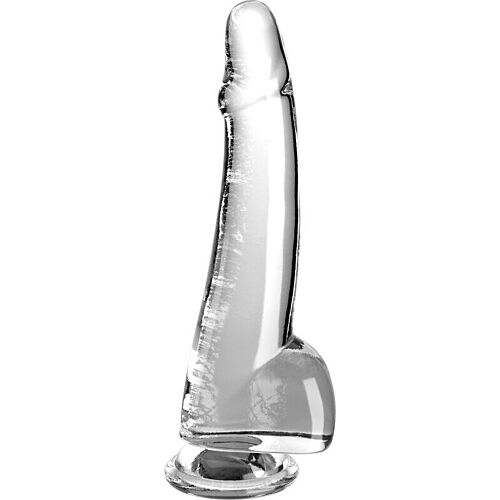 Dildo King Cock Clear 19 cm z testisom
