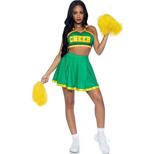 Costume Leg Avenue Cheerleader Green S/M Flirty Design