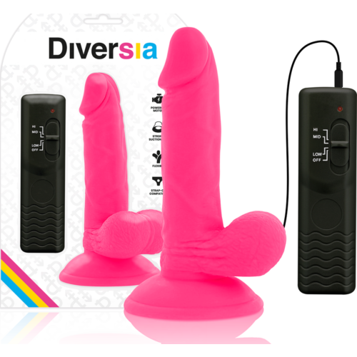 Dildo DIVERSIA 17 cm z vibracijo in povezavo