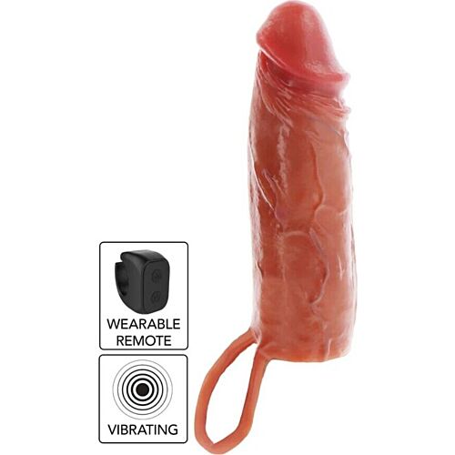 Vibrirajoča penisova rokavica Get Real Hidrirana koža 16 cm