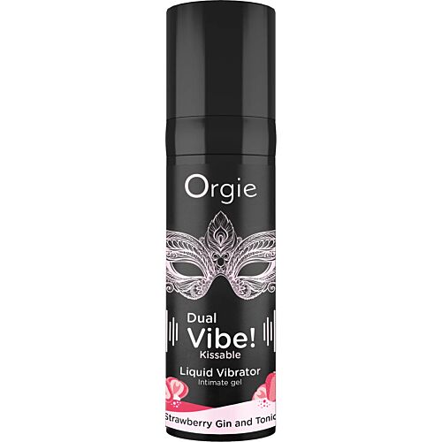 Gel stimulans Orgie Dual Vibe Strawberry Gin & Tonic z okusom