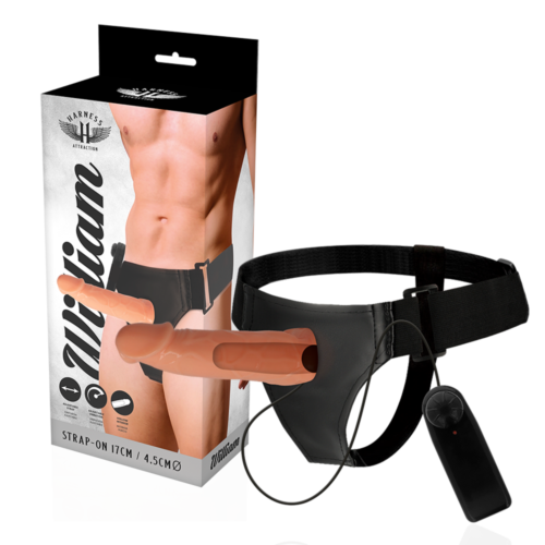 Hollow Strap-On Harness Willian z nastavljivim vibratorjem