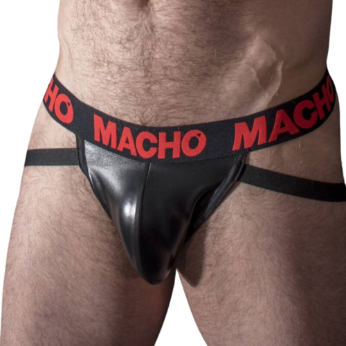 Jockstrap MACHO UNDERWEAR MX25RC z elastično umetno usnje