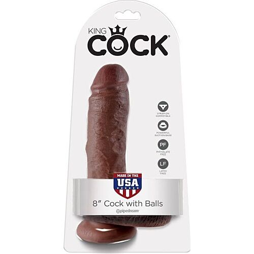 Dildo King Cock 8" s taktilno izkušnjo in testisi