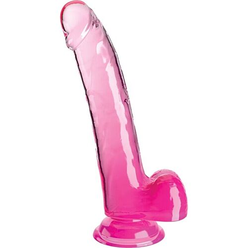 Dildo King Cock Clear 20.3 cm z močnim sesanjem