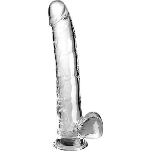 Dildo King Cock Clear 24.8 cm z osvojeno dnom
