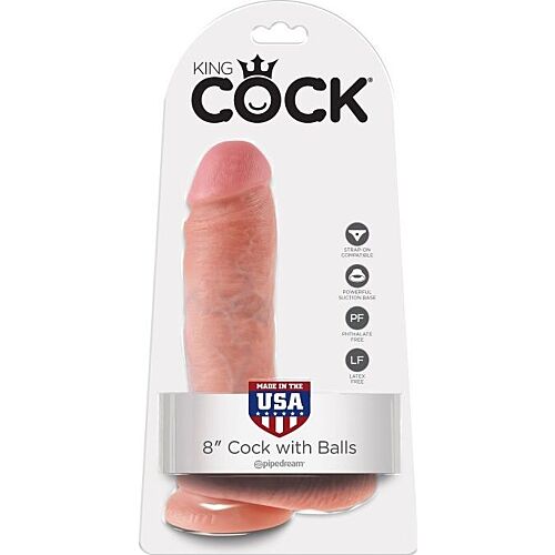 Dildo King Cock 8 z testisom in realističnim dotikom