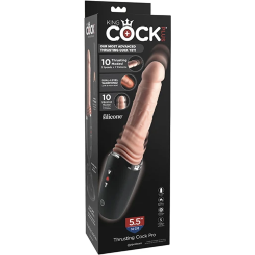 Dildo KING COCK PLUS THRUSTING COCK PRO z vibracijami, 12.7 cm