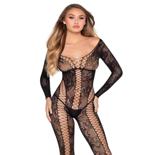 Bodystocking Leg Avenue 89369 čipkast in mrežast